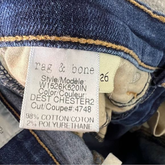 Rag & Bone Dest Chester Blue Distress Low Rise Capri Skinny Jeans Womens Size 26 - Picture 3 of 12